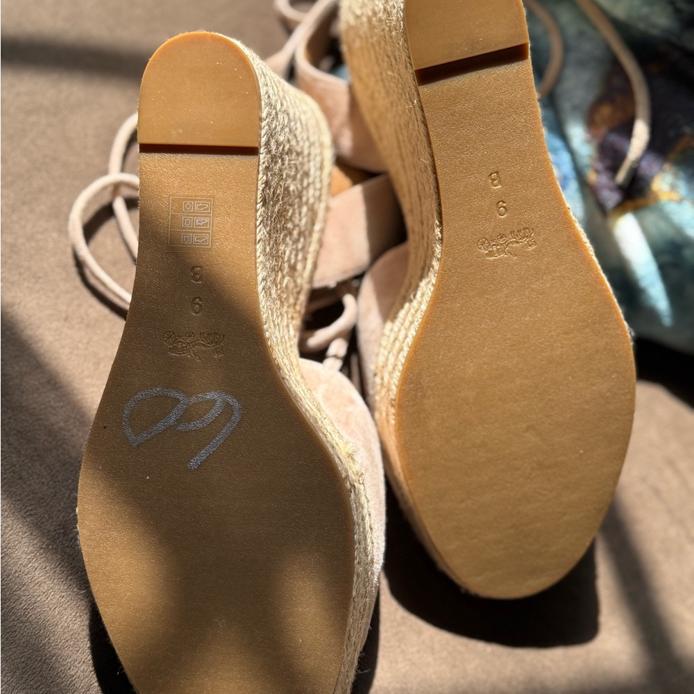Coach Tan Espadrille Wedge Shoes with Ankle Strap - Picture 7 of 7